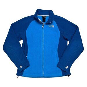 The North Face Vibrant Blue FLEECE Designer Outdoor Light Spring Jacket Small